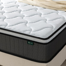 Zinus Double Memory Foam Mattress & Pocket Spring - 4ft6 (135 x 190 cm) - 10'' Height - Tight Top - Medium Firm - Recycled Padding