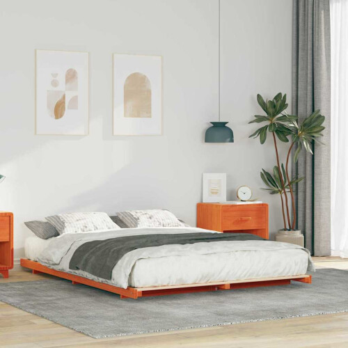 VidaXL vidaXL Bed Frame Wax Brown 150 x 200 cm Solid Pine Wood