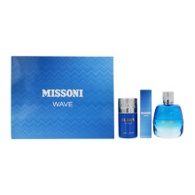 Missoni Wave 3 Piece Gift Set:EDT 100ml - EDT 10ml - Deodrant Stick 75ml