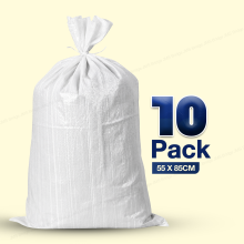 (55 x 85cm, 10) BAG SACKS WOVEN LARGE EXTRA HEAVY DUTY RUBBLE SAND BAG SACKS POLYPROPYLENE PB