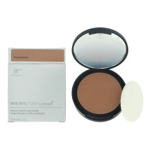 IT Cosmetics Bye Bye Pores Polvere Fissante Pressata - Ombra Profonda Universale - Con Peptidi Anti-Invecchiamento