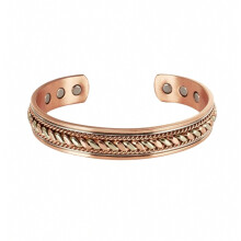 (copper) Pure Copper Bracelets Magnetic Twisted Adjustable 12mm Wide Open Cuff High Magnet Energy Bangles Resizable Jewelry Men_Special Gift