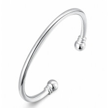 Silver plated copper Smooth Solid Bead Bracelet Cufflinks Bangles compatible Women Men Wedding Engagement Party Jewelry_Special Gift
