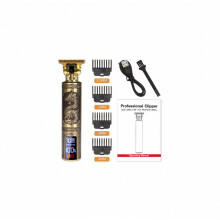 (Dragon King-USB-LCD) Professionele draadloze tondeuse/trimmer voor heren, geschikt voor de baard_Speciaal cadeau