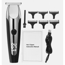 Draadloze elektrische haartrimmer met display, geschikt voor het stylen van haar en knippen van haar, inclusief 6 opzetkammen_Speciaal cadeau