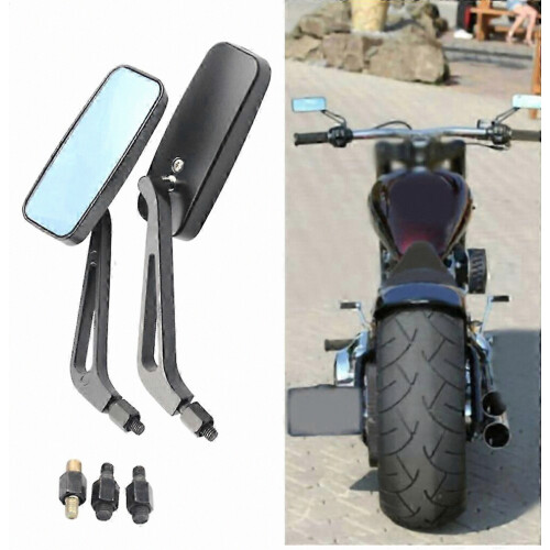 Καθρέφτες μοτοσικλέτας συμβατοί με Harley Breakout - Μαύρο ορθογώνιο 8mm 10mm_Ειδικό δώρο 1