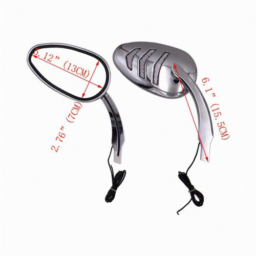 Harley-Davidson Chrome Mirrors with Sequential LED Turn Signals, Adapter compatible Bobber Cruiser Custom_Special Gift 2