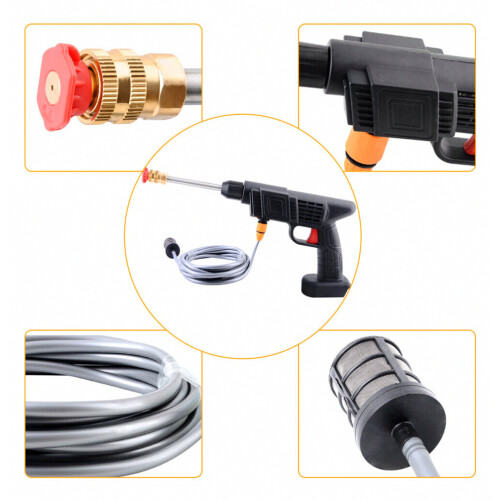 Battery Powered Pressure Washer, Multi-Function Adjustment compatible Various Cleaning Needs, Cordless Design compatible Unmatched Mobility, Quick Co 1