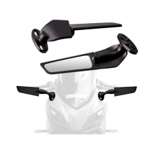 Espejos retrovisores compatible motocicletas de carreras, espejos giratorios de 360 compatibles con Honda CBR1000RR, Kawasaki Ninja, Suzuki, Yamaha,