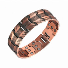 Men's Copper Bracelet,3X Strength Pure Copper Bracelets Magnetic with Magnets,Adjustable Length with Sizing Tool_Special Gift