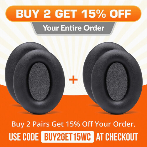Μαξιλάρια WC Wicked Extra Thick Συμβατά με ακουστικά Sony WH-1000XM3 - Μαύρο_Ειδικό δώρο 1
