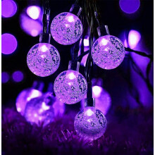 (100LED 12M/39FT , Purple) Solar String Lights Outdoor Waterproof,Solar Garden Lights,8 Mode Outdoor/Indoor Solar Fairy Lights compatible Garden, Par