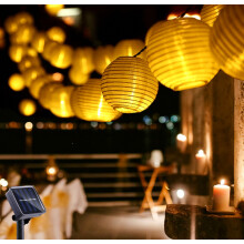 Festive Lantern String Lights, Indoor & Outdoor Use, Warm White, Easy to Assemble, Durable, Energy Efficient, 6.5M, 30 LED Solar Light Chain, Cre