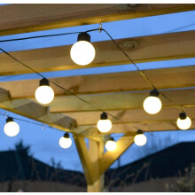 4.5m Battery-Powered Frosted LED Festoon Lights with Timer - Waterproof, Warm White, Indoor/Outdoor, 10 Frosted Bulbs_Special Gift