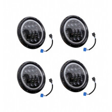 Λάμπα LED 4X H4 400W 7 ιντσών με συμβατό Niva Urban 4X4 Samurai για Off Road_Ειδικό δώρο