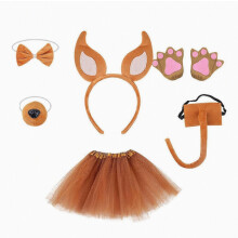 (asfafs) Set met hondenoren en -staart, geschikt voor Halloween cosplay kostuum_Speciaal cadeau