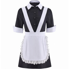 (XXXL) Women's Magenta Cosplay Costume Horror Show Maid Unicompatiblem Apron Dress Halloween Outfit_Special Gift