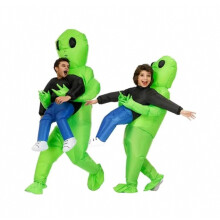 (Kids Green ET) Inflatable ET Costume Fancy Dress compatible Kids Adults Halloween Cosplay Costumes Suit_Special Gift