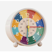 Analog Alarm Clock compatible Kids Learn to Tell Time with Colorful Dial, Silent Clock Movement, Battery Operated_Special Gift