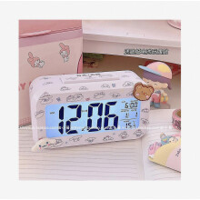 (Cinnamoroll-3) Kawaii Cinnamoroll My Melody Kuromi Desktop Night Light Electronic Led Alarm Clock Sanrioed Electronic Alarm Clock Gift compatible Ki
