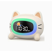 Educatieve dag/nacht kinderwekker, kinderwekker met nachtlampje, geluidsmachine, twee alarmen en weekendmodus_Speciaal cadeau