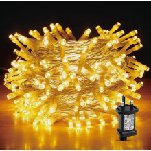 100 Warm White LEDs Multifunction Timer Clear Cable Outdoor String Fairy Lights 10M_Special Gift