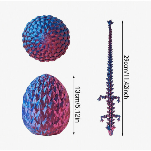 3D Printed Dragon Egg Set with Poseable Crystal Dragon_Special Gift 2