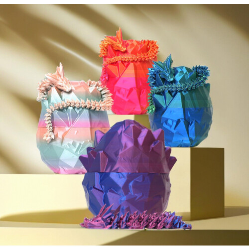 3D Printed Dragon Eggs with Hidden Dragons, Mini Crystal_Special Gift 2