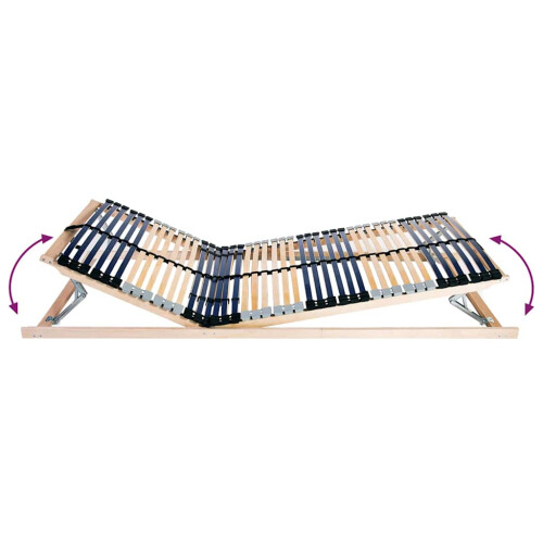 VidaXL vidaXL Slatted Bed Base Manual Brown 80 x 190 cm Solid Beech Wood 1