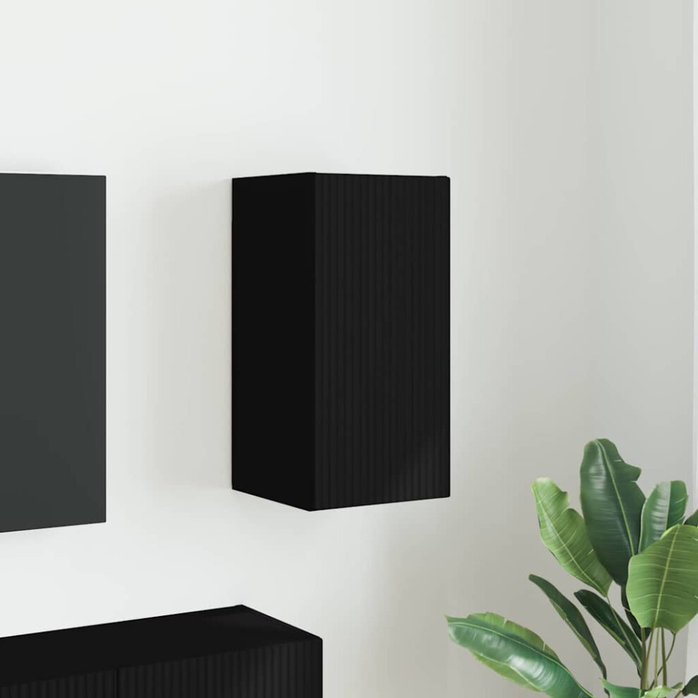 Vidaxl Tv Wall Cabinet Black 30 X 31 X 60 Cm Engineered Wood