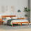 VidaXL vidaXL Bed Frame with Headboard Wax Brown 135 x 190 cm Solid Pine Wood 1