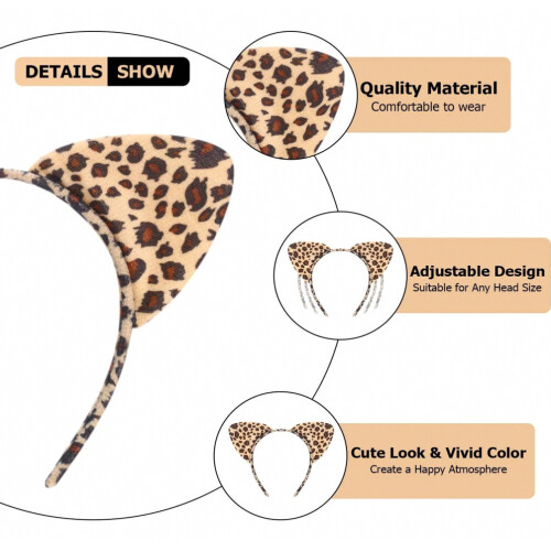 Embrace Adventure with Leopard Headband Tail Bowtie 3pcs Set_Special Gift 1