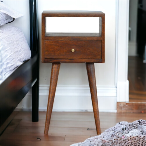 Mini Solid Wood Bedside Table, 30*30*57cm
