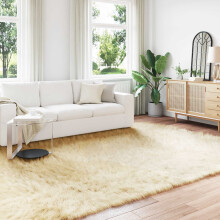 vidaXL Faux Sheepskin Rug TAFALLA Cream 240 x 340 cm Polyester