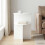 VidaXL vidaXL Side Table High Gloss White Ø 39.5 x 55 cm Engineered Wood 1