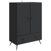 vidaXL Sideboard with Drawer Black 66 x 34.5 x 95 cm Engineered Wood