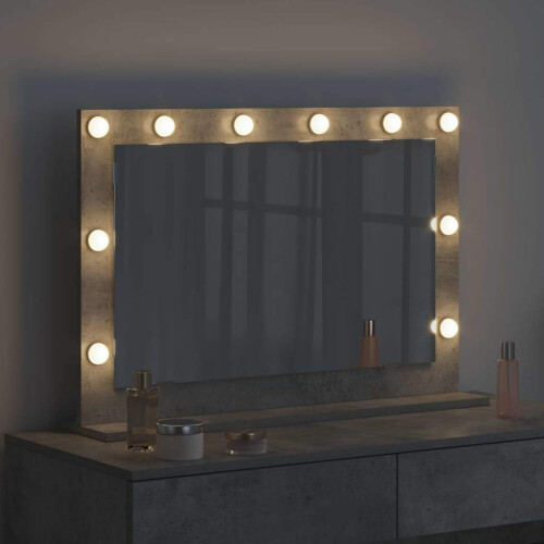 VidaXL vidaXL Vanity Mirror Rectangular Concrete Grey 80 x 55 x 18 cm 1
