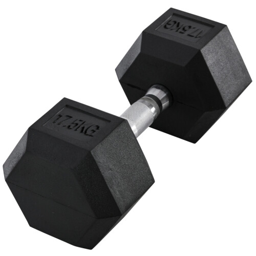 17.5kg Single Hex Dumbbell – Rubber Coated