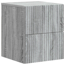 vidaXL Wall-Mounted Bedside Cabinet Grey Sonoma 33 x 34.5 x 40 cm
