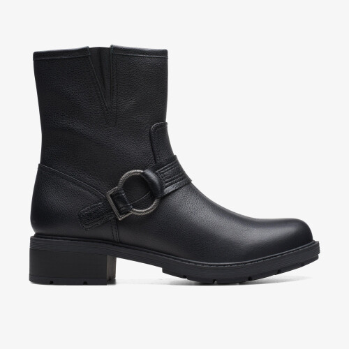 Clarks (Standard, 4 (Adults')) Hearth Cross Black Leather