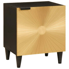 vidaXL Bedside Cabinet Black and Gold 40 x 33 x 46 cm Engineered Wood