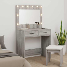 vidaXL Dressing Table Grey Sonoma 78.5 x 41 x 135 cm Engineered Wood