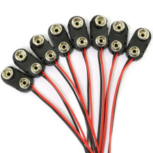 100 PeçAs de 9V BotãO Conector de Bateria CC Grampo Fio Macho Terminal Adaptador de Bateria Tipo I 150 Mm