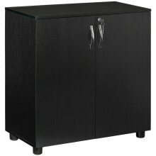 Two-Tier Locking Office Storage Cabinet - Black