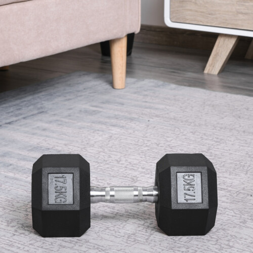 17.5kg Single Hex Dumbbell – Rubber Coated 1