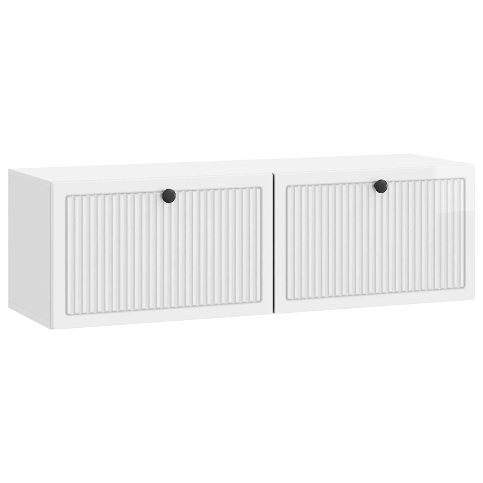 Vidaxl Wall-Mounted Tv Cabinet High Gloss White 98 X 31 X 30 Cm