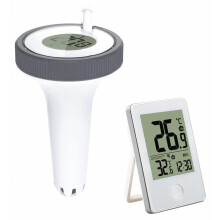 Thermomètre de piscine sans fil, portée de 60 m, affichage de la température intérieure et de l'eau, étanche, économie d'énergie, écran LCD