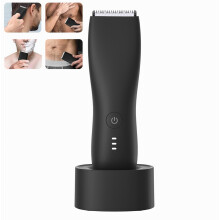 Tondeuse corporelle et intime étanche pour hommes, tondeuse électrique avec sabot réglable et station de charge USB-C pour une utilisation q