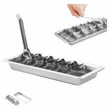 Bac à glaçons en acier inoxydable 304, kit de glaçons à faire soi-même, 28,5 x 12 x 3 cm, congélation rapide, démoulage automatique, réutili