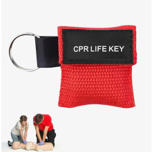Porte-clés masque de réanimation cardio-respiratoire (lot de 5), visière de protection portable pour la respiration en cas d'urgence, pochet